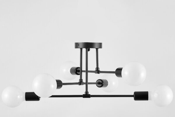 NOWOCZESNA LAMPA SUFITOWA CZARNA NOVA W6