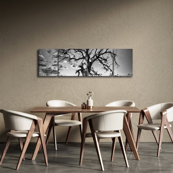 Obraz - Czarno - białe drzewo (170x50 cm)