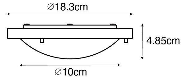 Nowoczesna lampa sufitowa biała 18 cm IP44 - Yuma