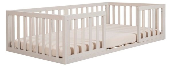Jasnoszare łóżko dziecięce ze stelażem 70x140 cm – Roba