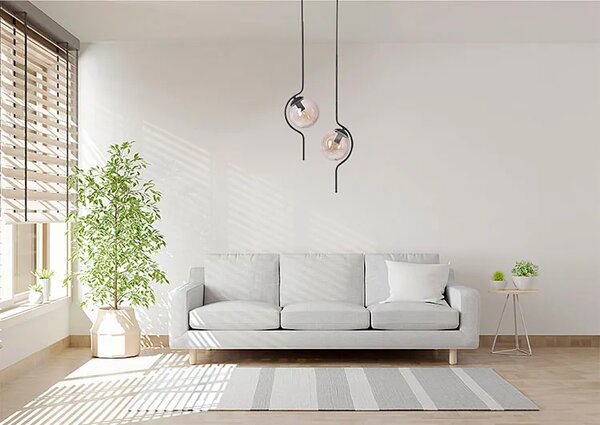 Bursztynowa designerska lampa wisząca - 3X A473 H0-B17