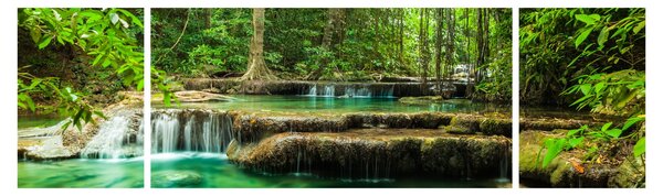 Obraz - Wodospad Erawan w Kanchanaburi, Tajlandia (170x50 cm)