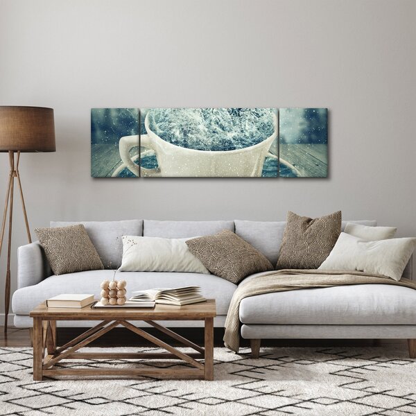 Obraz - Zimowy świat w kubeczku (170x50 cm)