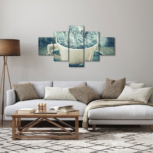 Obraz - Zimowy świat w kubeczku (125x70 cm)
