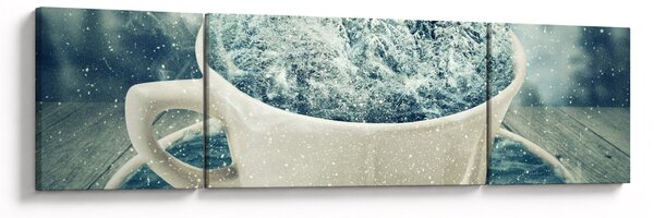 Obraz - Zimowy świat w kubeczku (170x50 cm)