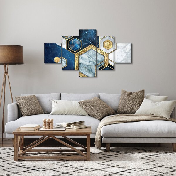 Obraz - Marmurowe sześciokąty (125x70 cm)