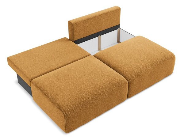 Pomarańczowa rozkładana/ze schowkiem sofa 216 cm Kalena – Makamii