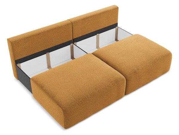 Pomarańczowa rozkładana/ze schowkiem sofa 216 cm Kalena – Makamii
