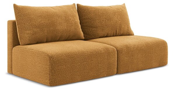Pomarańczowa rozkładana/ze schowkiem sofa 216 cm Kalena – Makamii