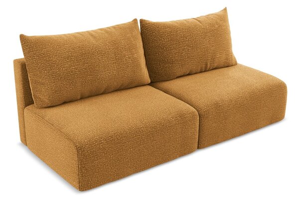 Pomarańczowa rozkładana/ze schowkiem sofa 216 cm Kalena – Makamii