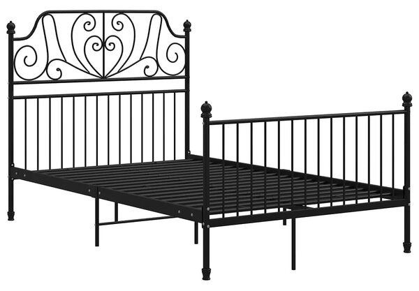 Czarne metalowe łóżko z zagłówkiem 120x200 cm T4-N93