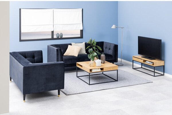 Stolik z blatem w dekorze dębu w ciemnym naturalnym kolorze 80x80 cm Willford – Actona