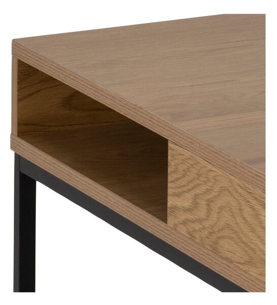 Stolik z blatem w dekorze dębu w ciemnym naturalnym kolorze 80x80 cm Willford – Actona