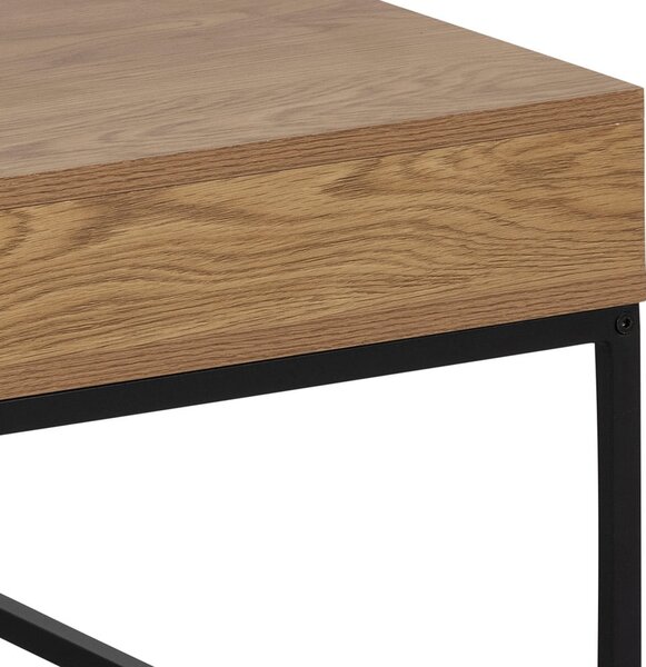 Stolik z blatem w dekorze dębu w ciemnym naturalnym kolorze 80x80 cm Willford – Actona