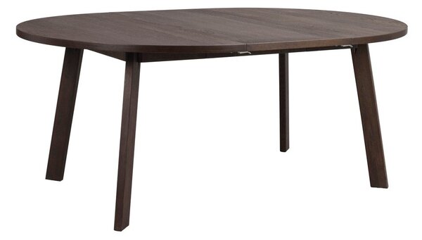 Ciemnobrązowy okrągły rozkładany stół w dekorze dębu ø 130 cm Glenside – Rowico
