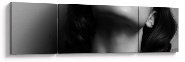 Obraz - Portret kobiety z czerwoną szminką (170x50 cm)