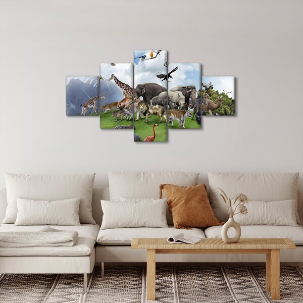 Obraz - Zwierzątka na wyspie (125x70 cm)
