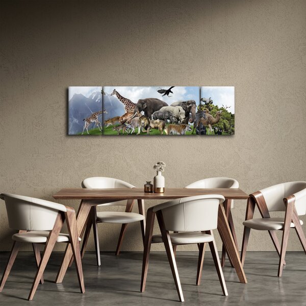 Obraz - Zwierzątka na wyspie (170x50 cm)