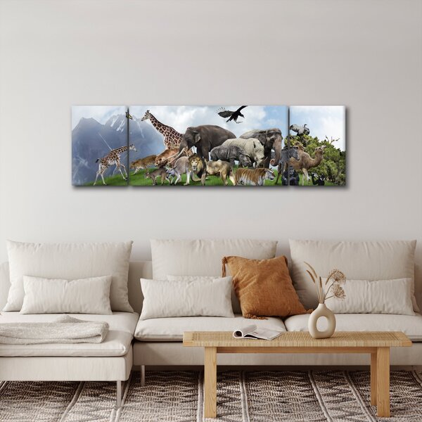 Obraz - Zwierzątka na wyspie (170x50 cm)