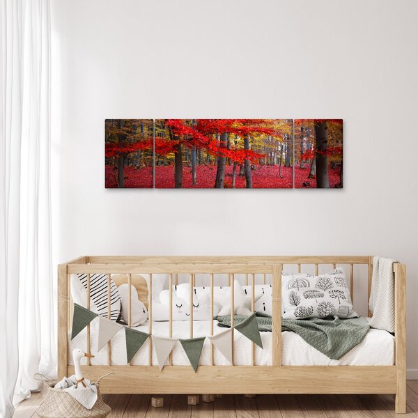 Obraz - Czerwony Las (170x50 cm)