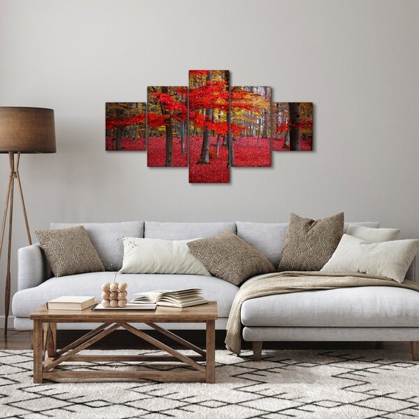 Obraz - Czerwony Las (125x70 cm)