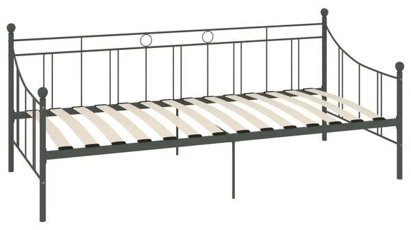 Szare Metalowe Łóżko Jednoosobowe 90X200 Cm P8-T03
