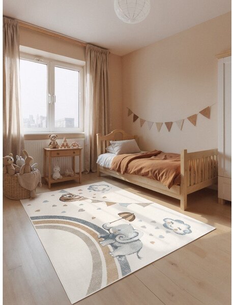 Kremowy dywan dziecięcy 120x170 cm Walk like an Elephant Rainy Party – Villeroy&Boch