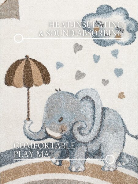 Kremowy dywan dziecięcy 120x170 cm Walk like an Elephant Rainy Party – Villeroy&Boch