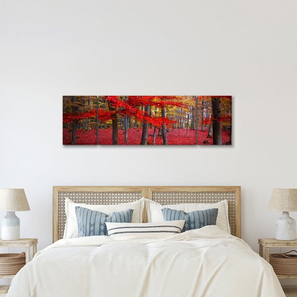 Obraz - Czerwony Las (170x50 cm)