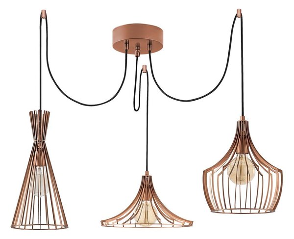 Lampa wisząca w kolorze miedzi z metalowym kloszem Mezopotamya – Opviq lights