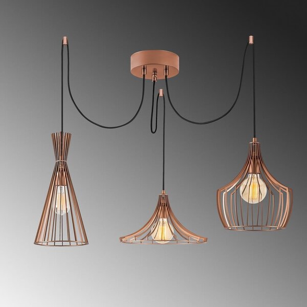 Lampa wisząca w kolorze miedzi z metalowym kloszem Mezopotamya – Opviq lights