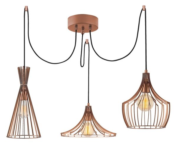 Lampa wisząca w kolorze miedzi z metalowym kloszem Mezopotamya – Opviq lights