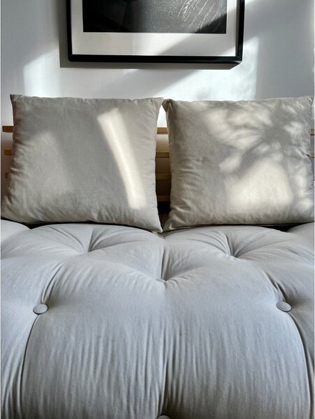Sofa rozkładana z lnianym obiciem Karup Design Shin Sano Natural/Linen