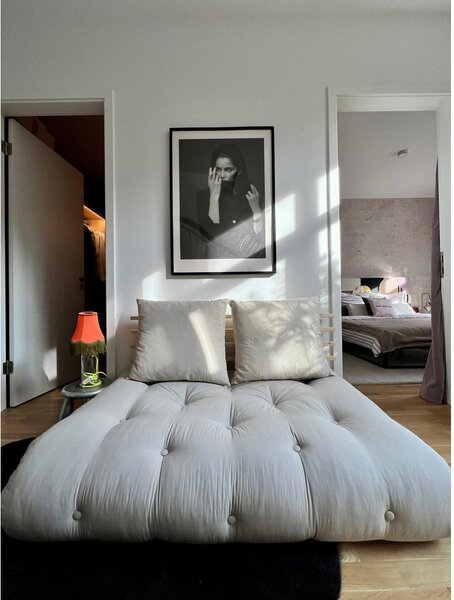 Sofa rozkładana z lnianym obiciem Karup Design Shin Sano Natural/Linen