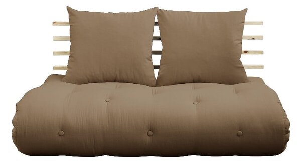 Sofa rozkładana z brązowym obiciem Karup Design Shin Sano Natural/Mocca