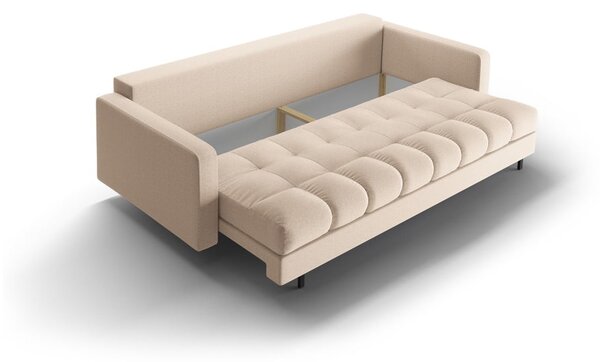 Beżowa rozkładana sofa ze schowkiem 222 cm Bali – Cosmopolitan Design