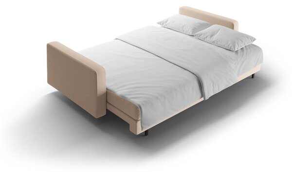 Beżowa rozkładana sofa ze schowkiem 222 cm Bali – Cosmopolitan Design