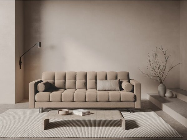 Beżowa rozkładana sofa ze schowkiem 222 cm Bali – Cosmopolitan Design