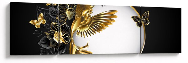 Obraz - Piłka ze złotymi motywami (170x50 cm)