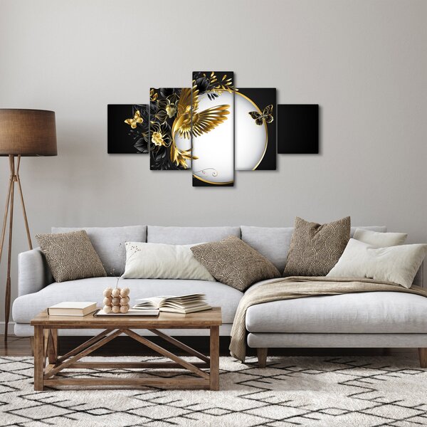 Obraz - Piłka ze złotymi motywami (125x70 cm)