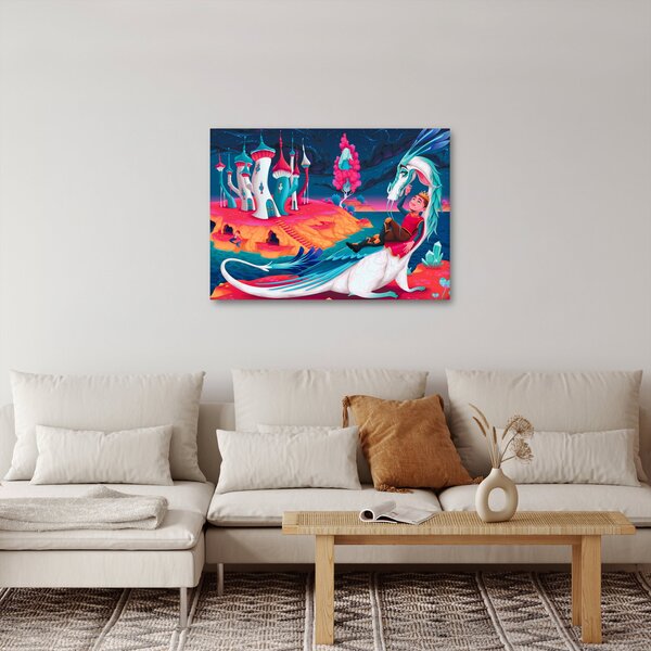 Obraz - Książę i smocza księżniczka (70x50 cm)