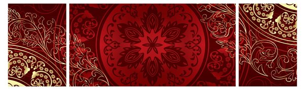 Obraz - Złote mandale (170x50 cm)