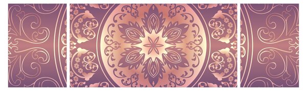 Obraz - Mandala na fioletowym gradiencie (170x50 cm)