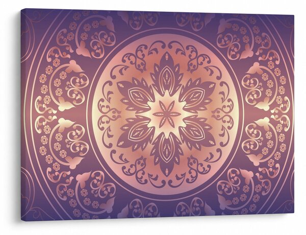 Obraz - Mandala na fioletowym gradiencie (70x50 cm)