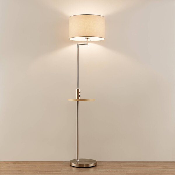 Lampa stojąca Zinia Lindby, aluminiowy / szary / cynkowy, salon / jadalnia, metal, nowoczesny