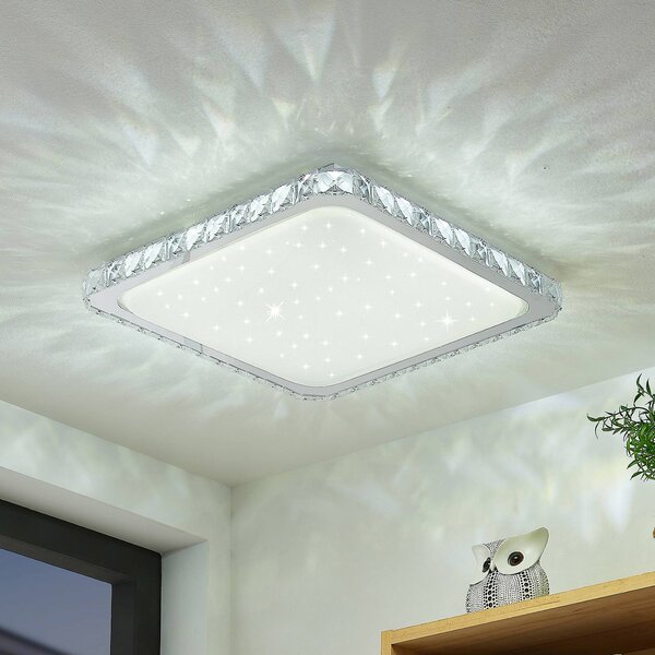 Lampa sufitowa LED Lorand Lindby, możliwość ściemniania, biały / opal, salon / jadalnia, tworzywo sztuczne, nowoczesny