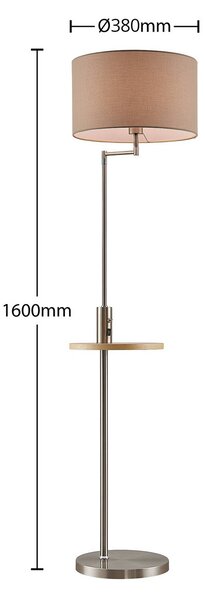 Lampa stojąca Zinia Lindby, aluminiowy / szary / cynkowy, salon / jadalnia, metal, nowoczesny