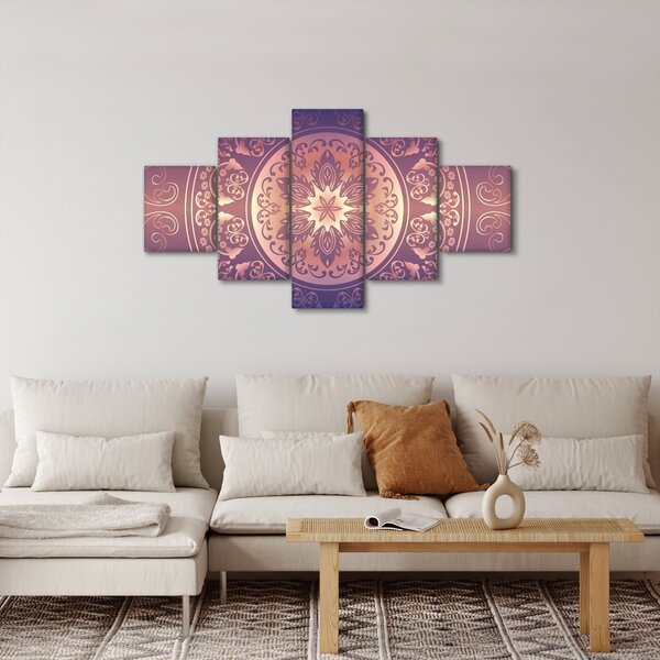 Obraz - Mandala na fioletowym gradiencie (125x70 cm)