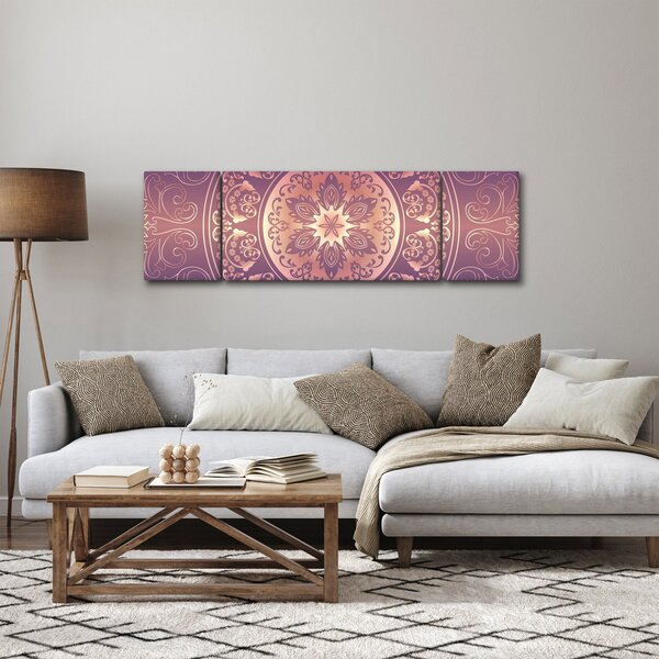 Obraz - Mandala na fioletowym gradiencie (170x50 cm)