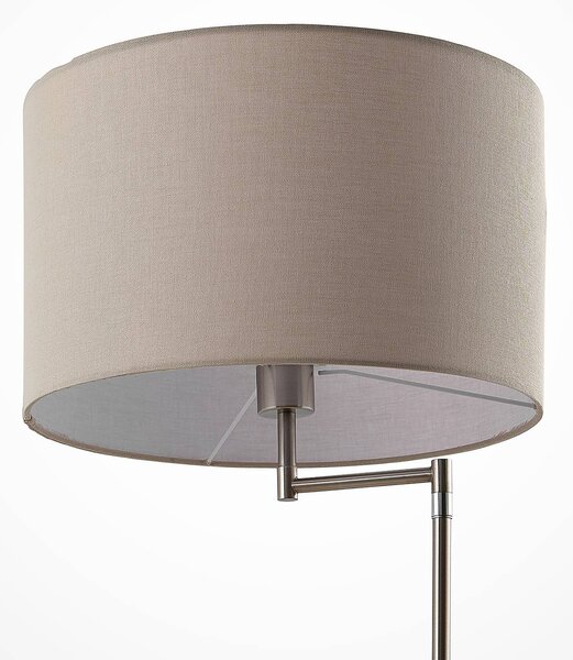 Lampa stojąca Zinia Lindby, aluminiowy / szary / cynkowy, salon / jadalnia, metal, nowoczesny